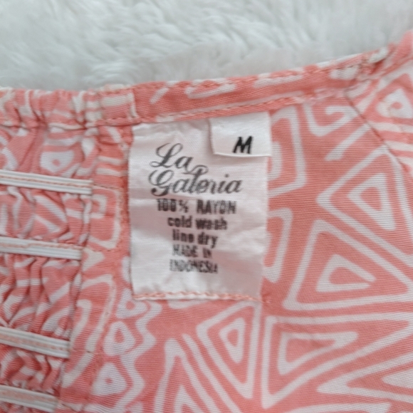 La Galería Medium Set Shorts Crop Top Pink Puff Sleeve Pockets Off The Shoulder - Picture 7 of 7